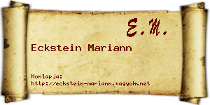 Eckstein Mariann névjegykártya